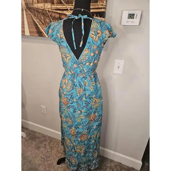 Nwot Band of the Free Vibrant Floral Wrap Maxi Dress - Picture 5 of 7